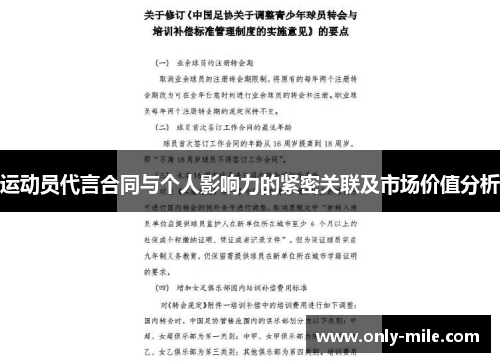 运动员代言合同与个人影响力的紧密关联及市场价值分析 运动员代言合同与个人影响力的紧密关联及市场价值分析